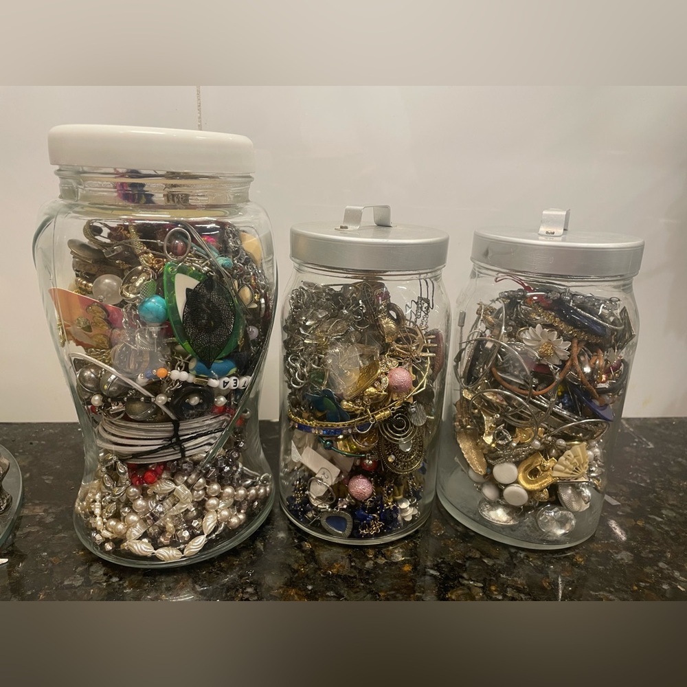 Jewelry lots, jars not included